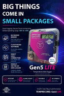 Gen5 Lite Temperature Data Logger | USB-C Cloud Connected Monitoring Temprecord