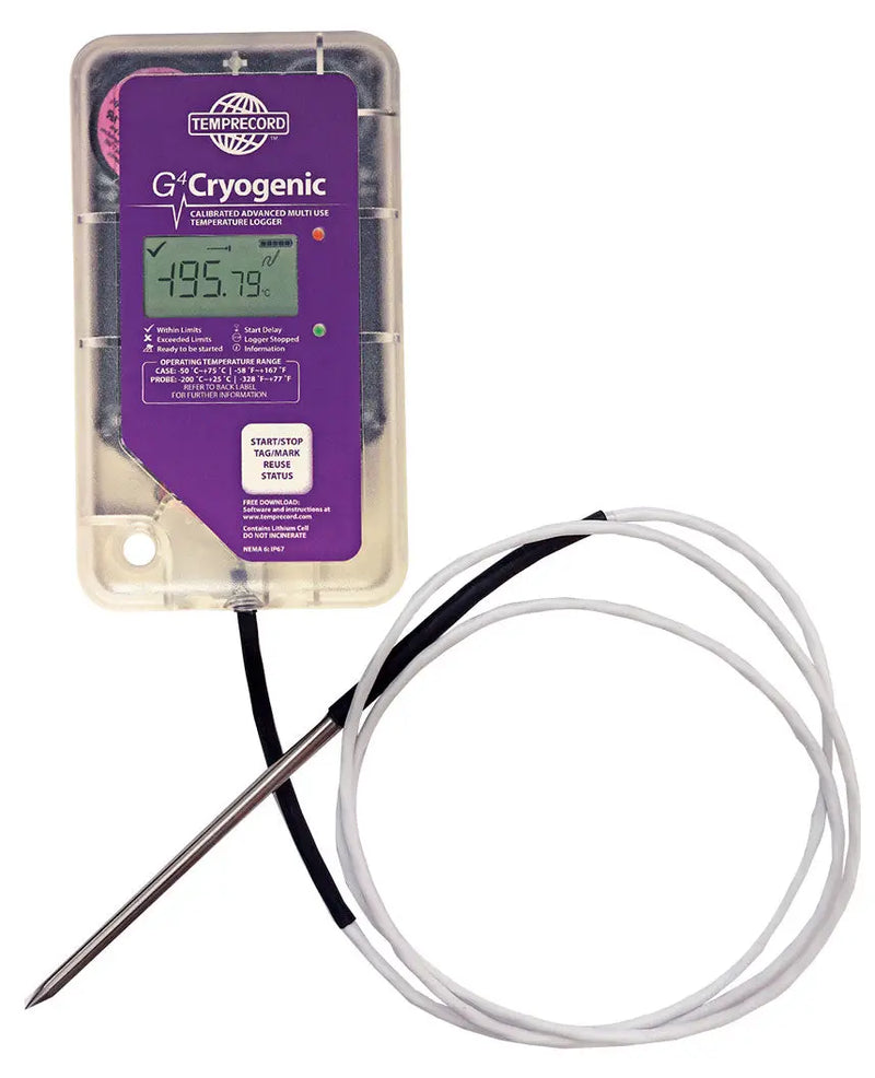 G4 Cryogenic data logger with 1m cable Temprecord