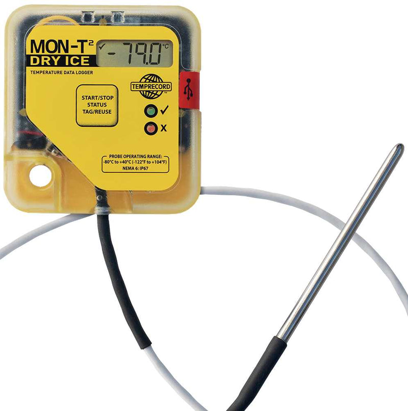 Mon-T2 Dry-Ice temperature logger with USB and LCD Temprecord