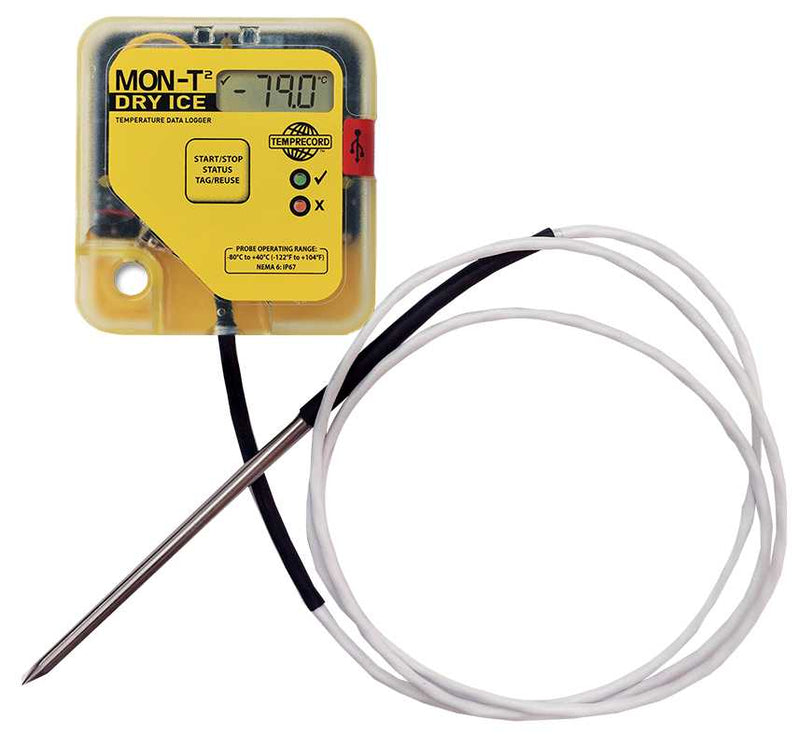 Mon-T2 Dry-Ice temperature logger with USB and LCD Temprecord